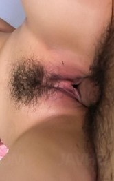 Hitomi Sakurai Asian has hairy slit aroused so much before fuck